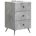 Armadio da Notte con cassetto Grigio Cemento 43 x 41 x 66,5 cm
