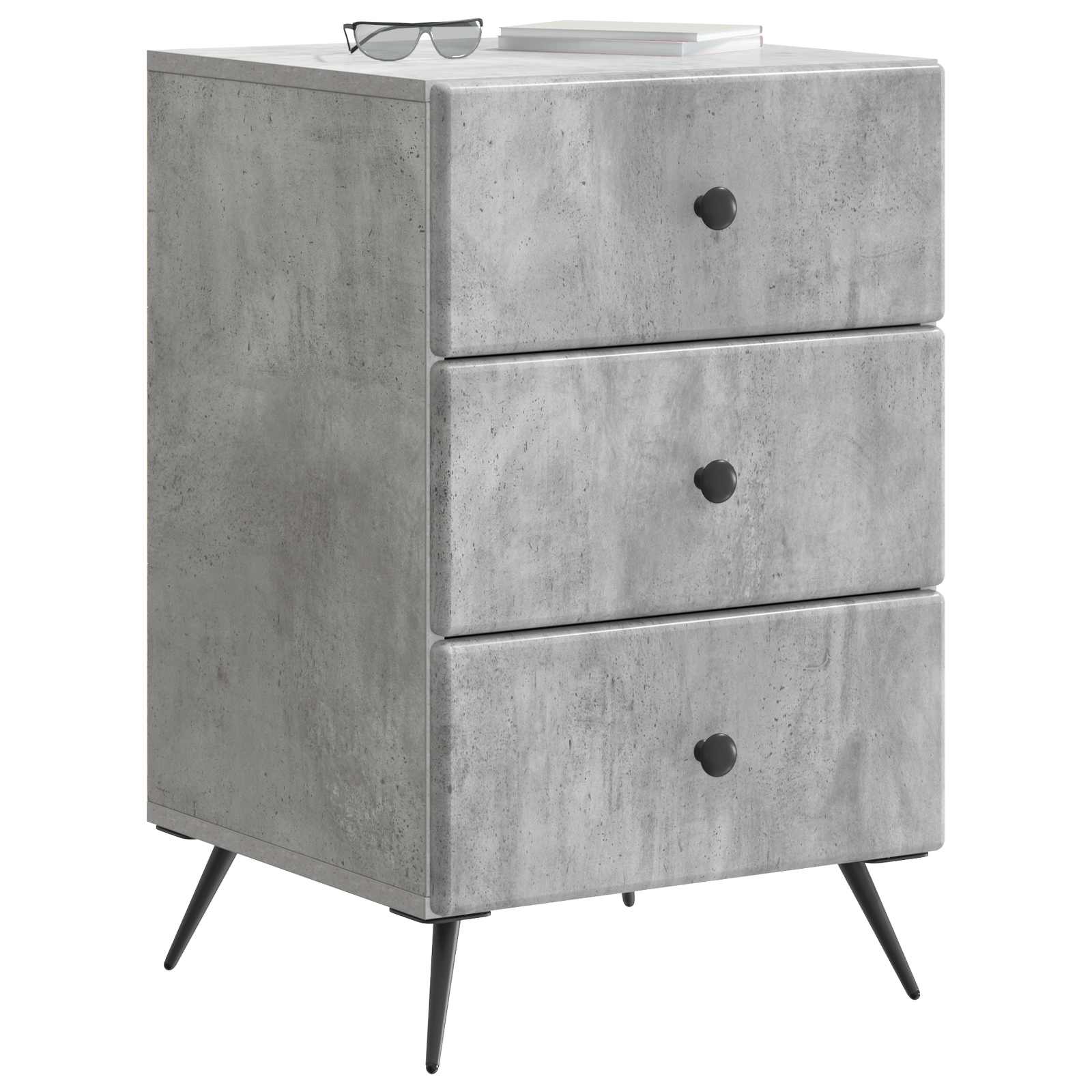 Armadio da Notte con cassetto Grigio Cemento 43 x 41 x 66,5 cm