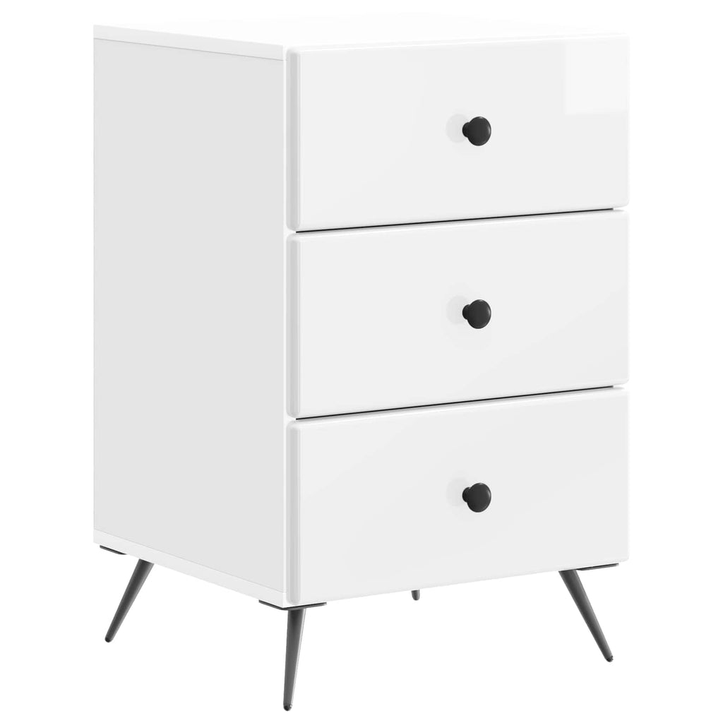 Armadio da Notte con cassetto Bianco Lucido 43 x 41 x 66,5 cm