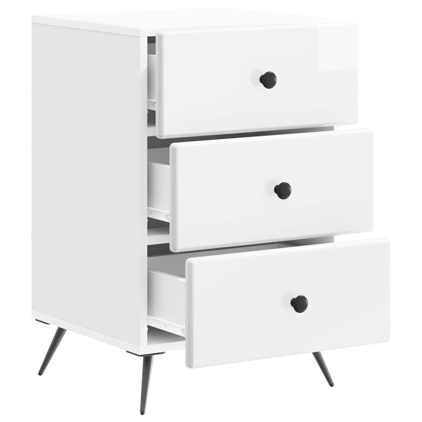 Armadio da Notte con cassetto Bianco Lucido 43 x 41 x 66,5 cm