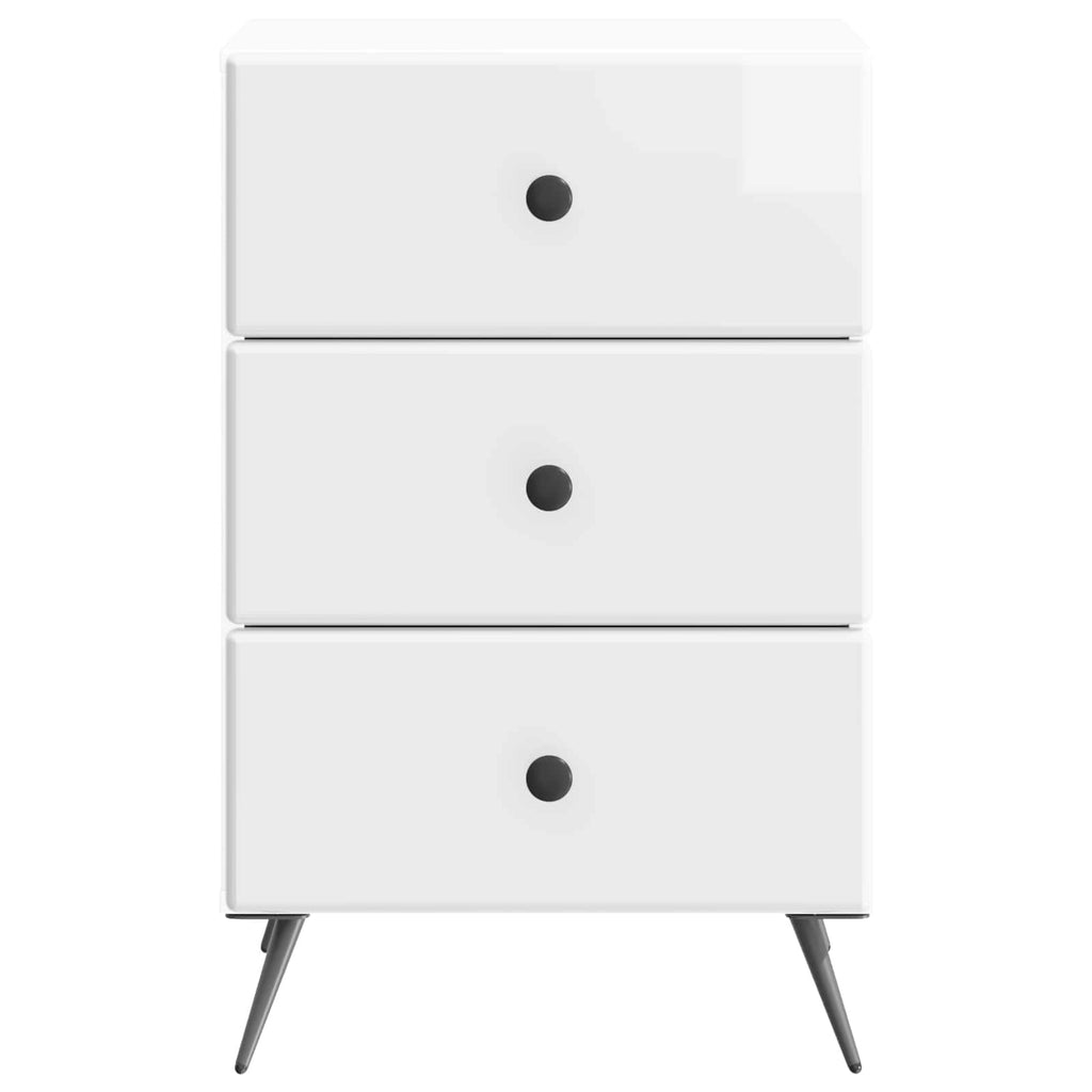 Armadio da Notte con cassetto Bianco Lucido 43 x 41 x 66,5 cm