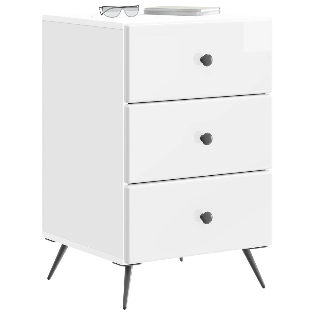 Armadio da Notte con cassetto Bianco Lucido 43 x 41 x 66,5 cm