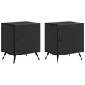 Armadio da Notte 2 pcs Nero 43 x 34,5 x 50 cm