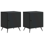 Armadio da Notte 2 pcs Nero 43 x 34,5 x 50 cm