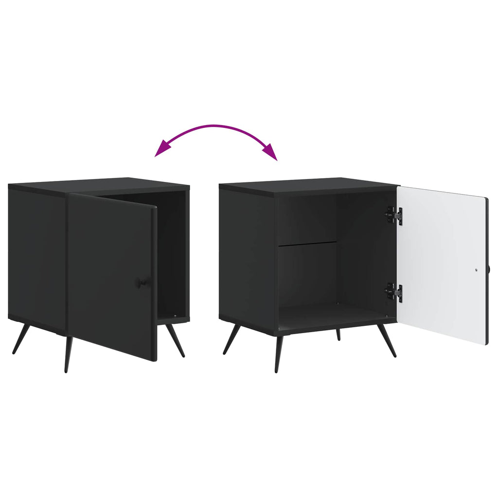 Armadio da Notte 2 pcs Nero 43 x 34,5 x 50 cm