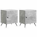 Armadio da Notte 2 pcs Grigio Cemento 43 x 34,5 x 50 cm