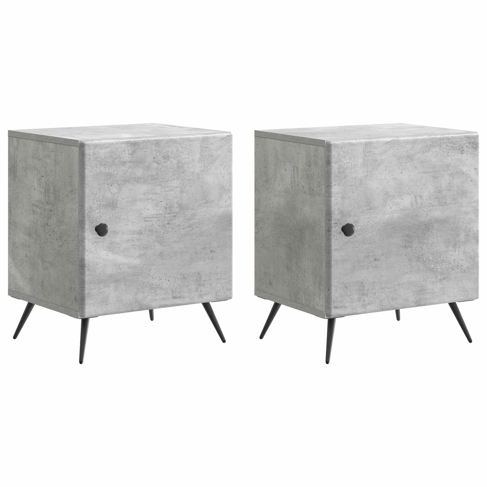 Armadio da Notte 2 pcs Grigio Cemento 43 x 34,5 x 50 cm