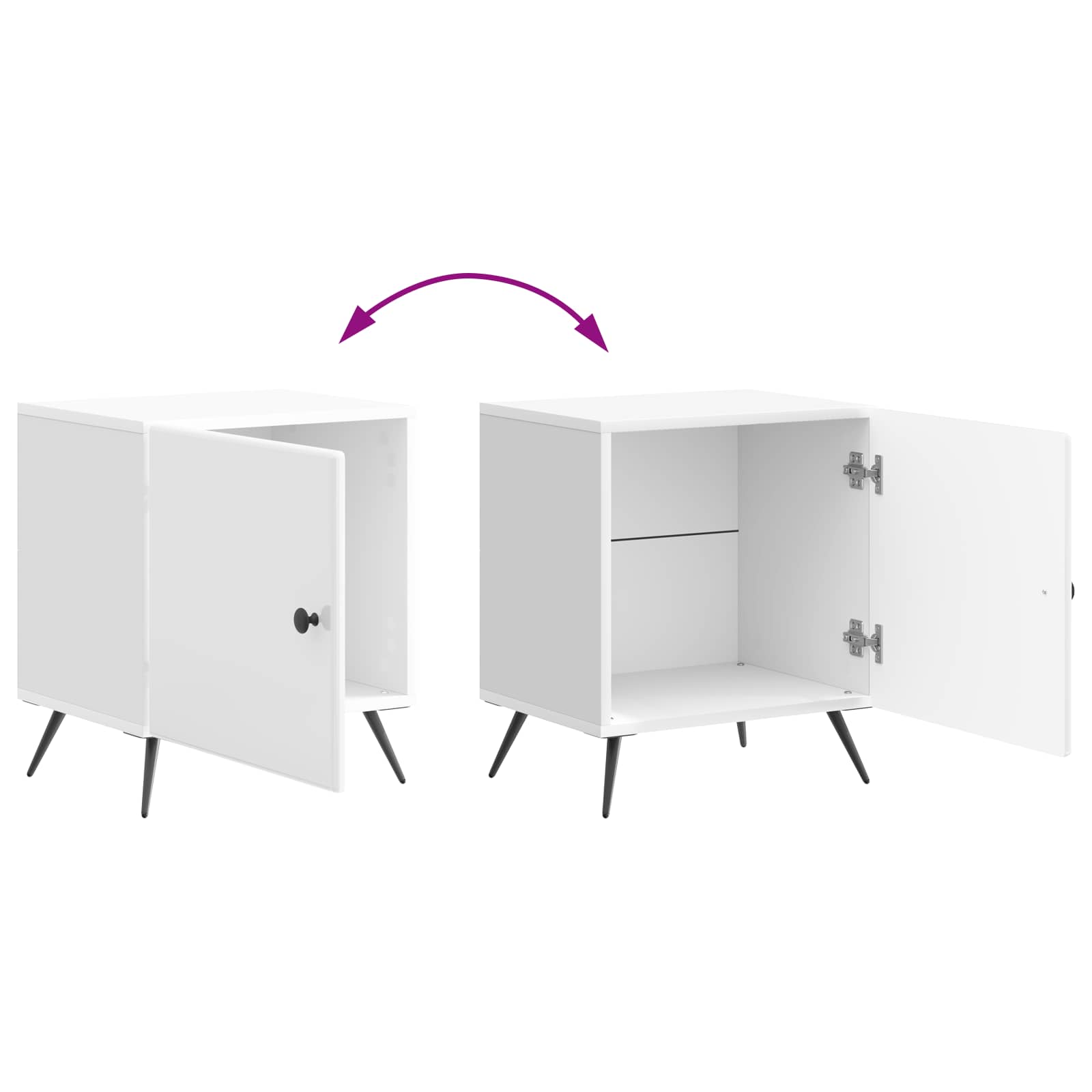 Armadio da Notte 2 pcs Bianco Lucido 43 x 34,5 x 50 cm