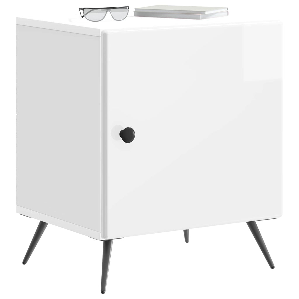 Armadio da Notte 2 pcs Bianco Lucido 43 x 34,5 x 50 cm