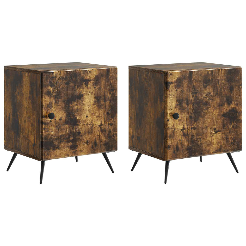 Armadio da Notte 2 pcs Rovere Fumo 43 x 34,5 x 50 cm