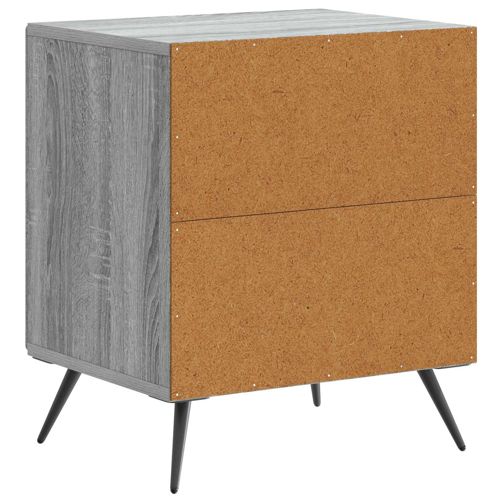 Armadio da Notte 2 pcs Grigio Sonoma 43 x 34,5 x 50 cm