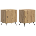 Armadio da Notte 2 pcs Rovere Artigianale 43 x 34,5 x 50 cm