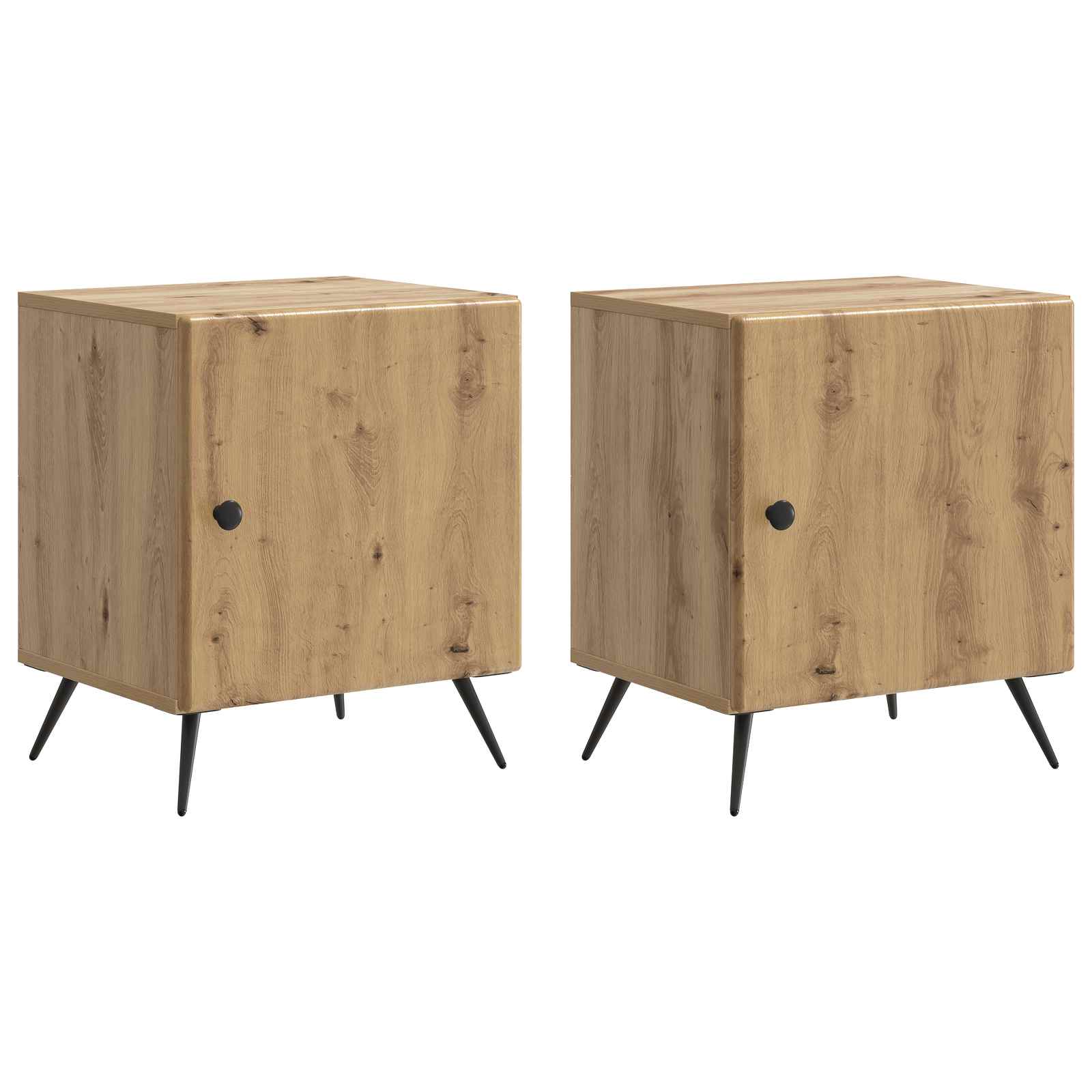 Armadio da Notte 2 pcs Rovere Artigianale 43 x 34,5 x 50 cm