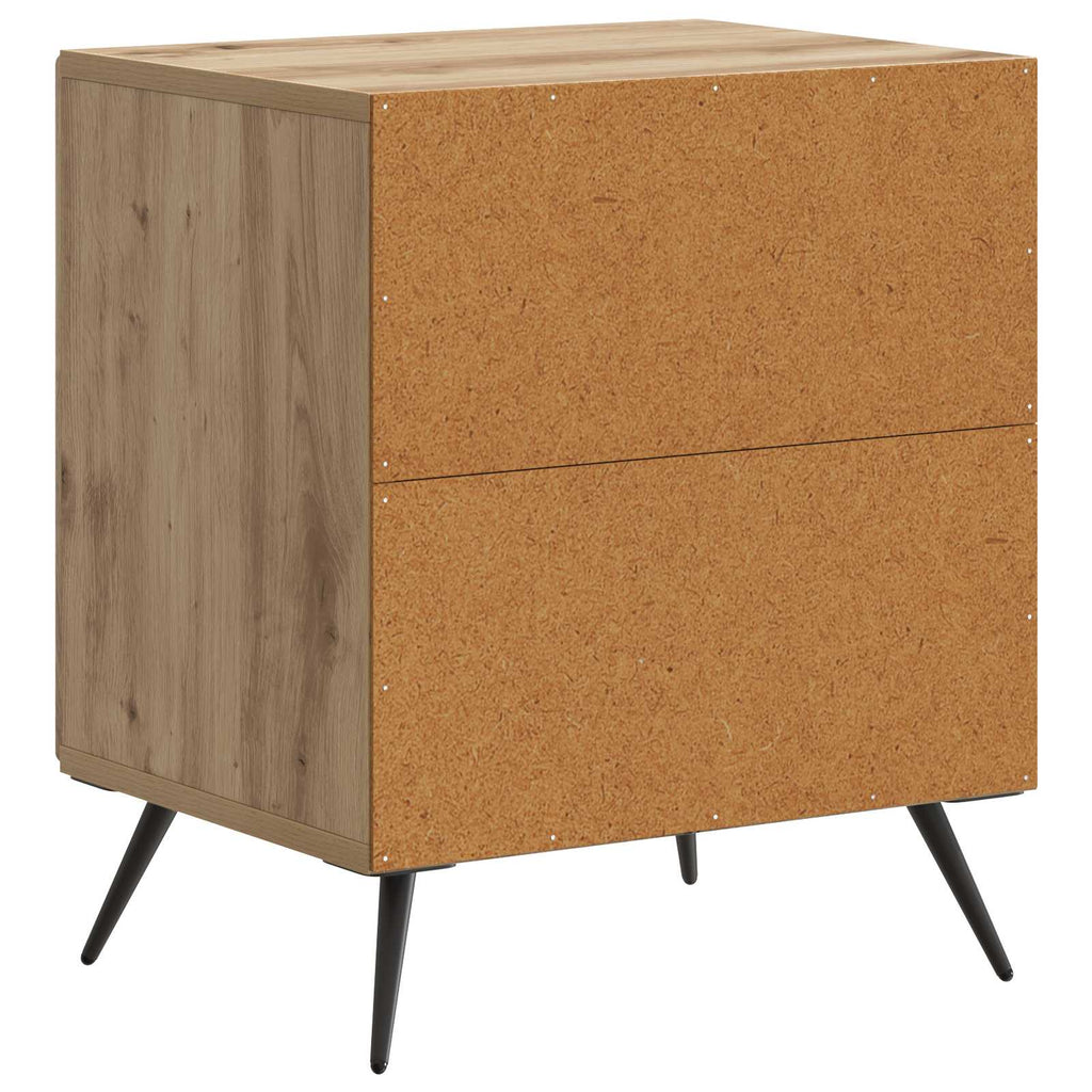 Armadio da Notte 2 pcs Rovere Artigianale 43 x 34,5 x 50 cm