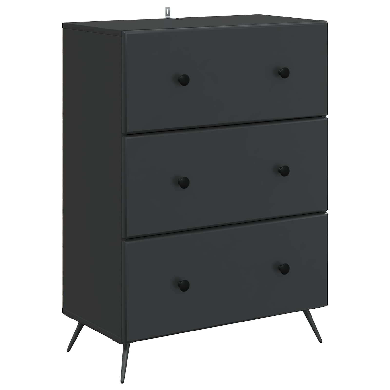 Mobile con Cassetti Nero 66 x 34,5 x 90 cm Legno ingegnerizzato