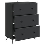 Mobile con Cassetti Nero 66 x 34,5 x 90 cm Legno ingegnerizzato