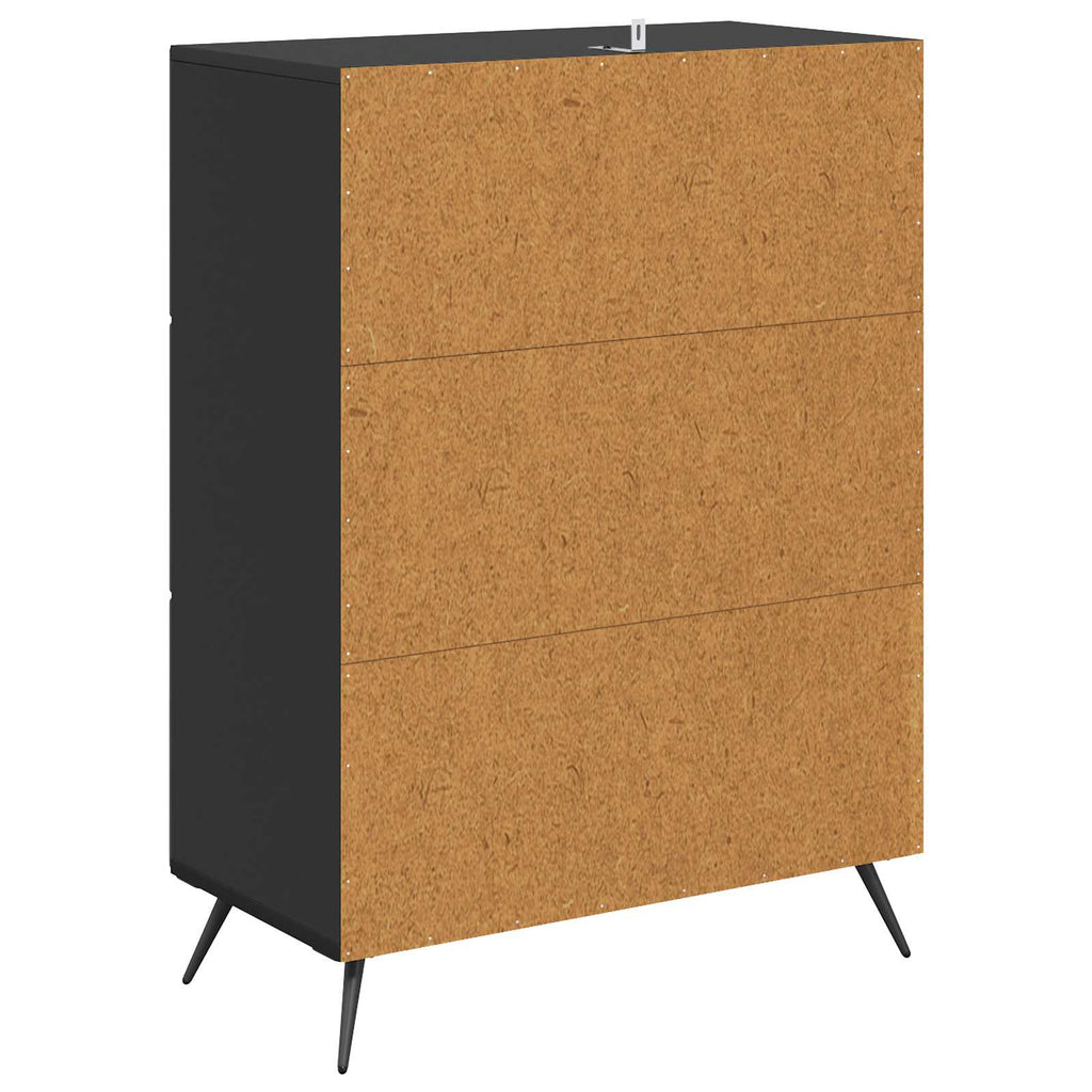 Mobile con Cassetti Nero 66 x 34,5 x 90 cm Legno ingegnerizzato