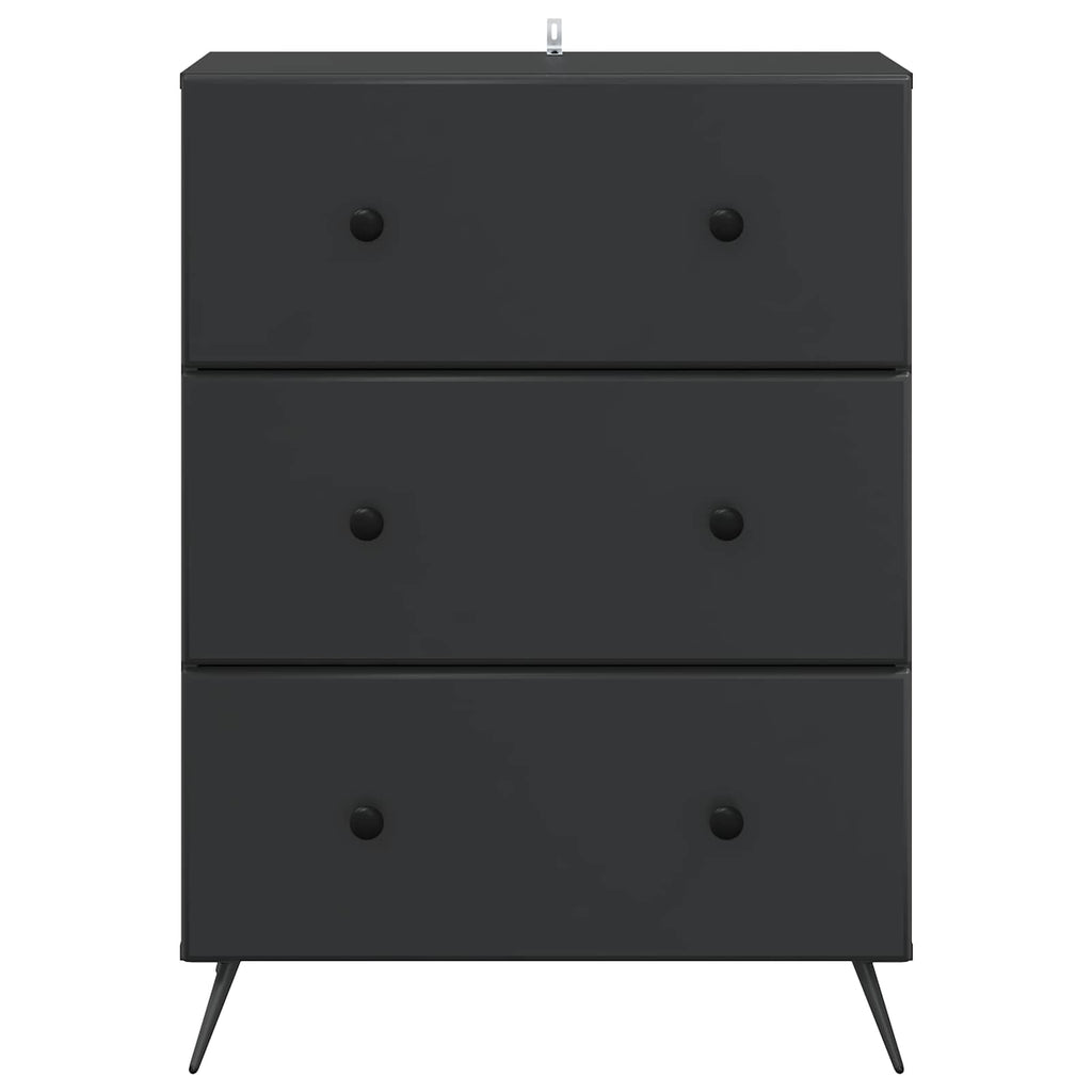 Mobile con Cassetti Nero 66 x 34,5 x 90 cm Legno ingegnerizzato