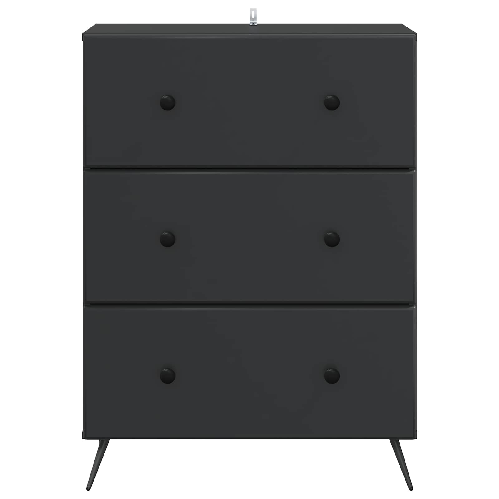 Mobile con Cassetti Nero 66 x 34,5 x 90 cm Legno ingegnerizzato