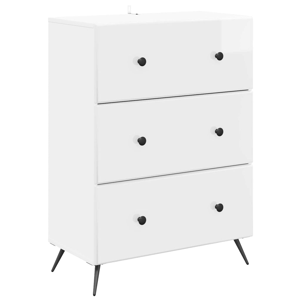 Mobile con Cassetti Bianco Lucido 66 x 34,5 x 90 cm