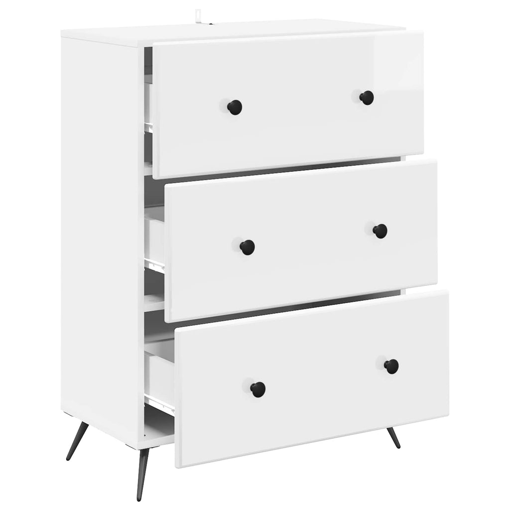 Mobile con Cassetti Bianco Lucido 66 x 34,5 x 90 cm