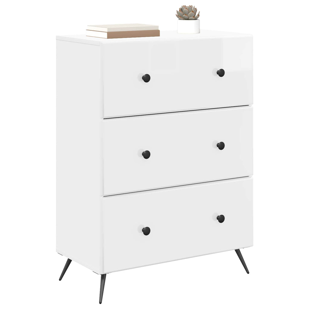 Mobile con Cassetti Bianco Lucido 66 x 34,5 x 90 cm