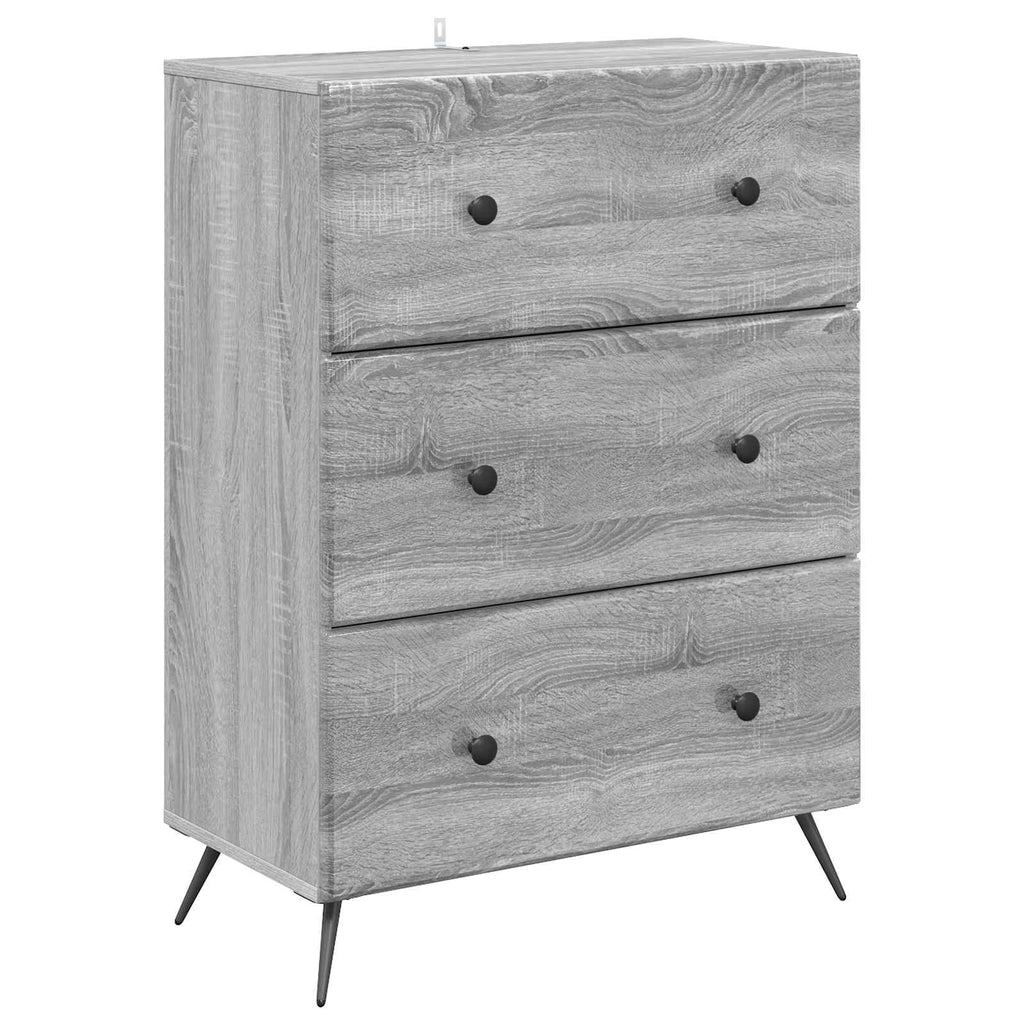 Mobile con Cassetti Grigio Sonoma 66 x 34,5 x 90 cm