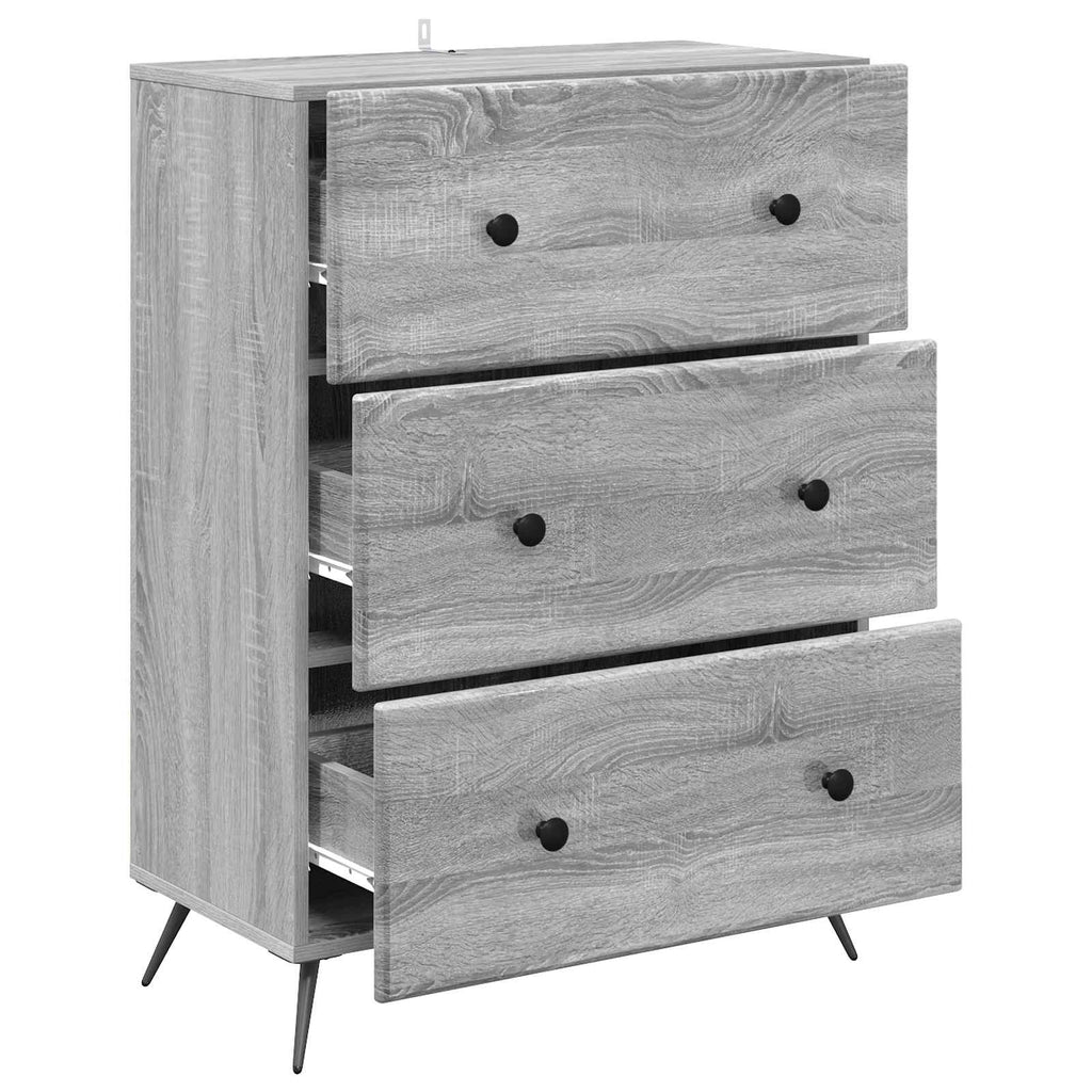 Mobile con Cassetti Grigio Sonoma 66 x 34,5 x 90 cm