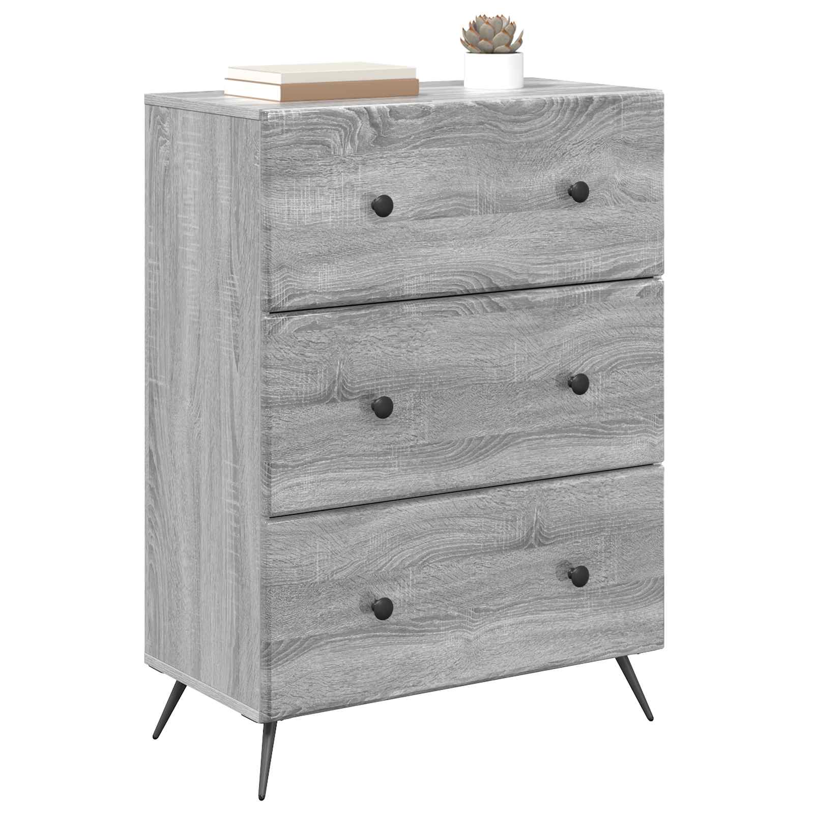 Mobile con Cassetti Grigio Sonoma 66 x 34,5 x 90 cm