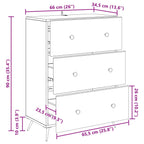Mobile con Cassetti Grigio Sonoma 66 x 34,5 x 90 cm