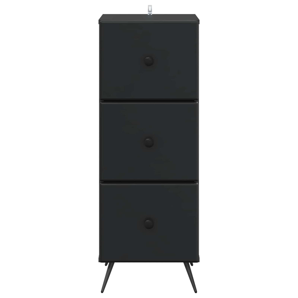 Mobile con Cassetti Nero 33 x 34,5 x 90 cm Legno ingegnerizzato