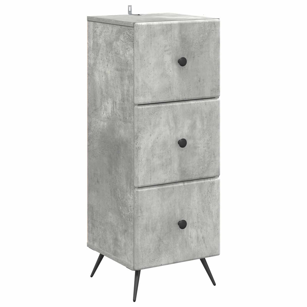 Mobile con Cassetti Grigio Cemento 33 x 34,5 x 90 cm