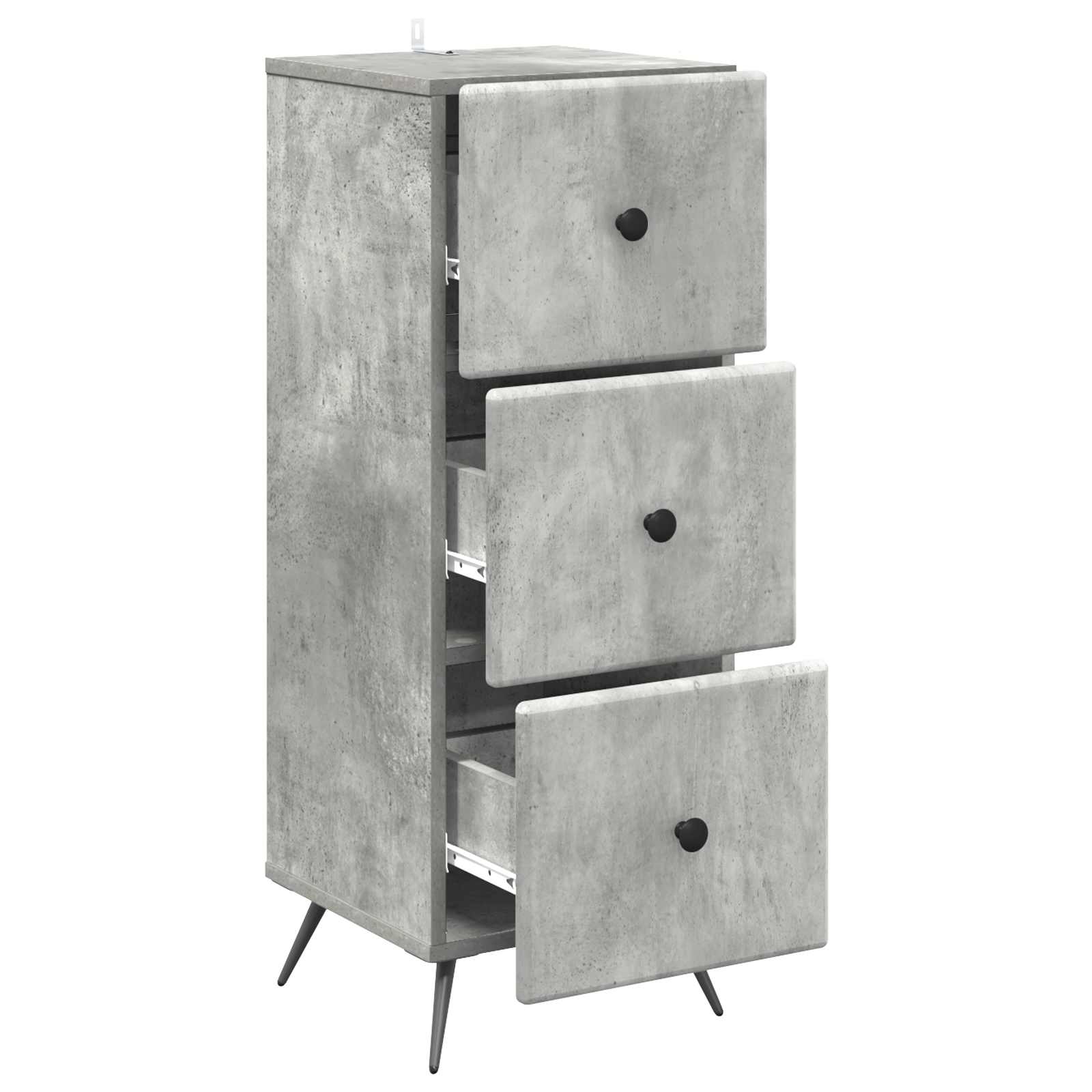 Mobile con Cassetti Grigio Cemento 33 x 34,5 x 90 cm