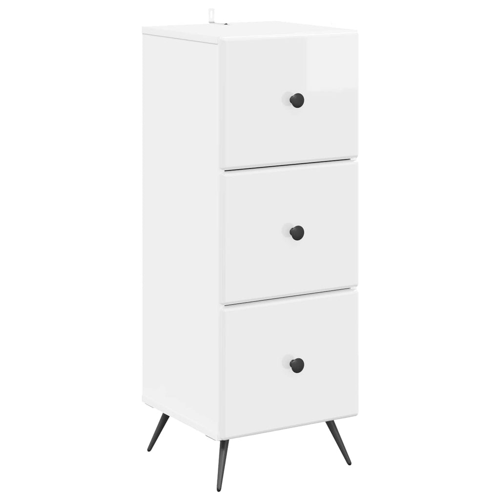 Mobile con Cassetti Bianco Lucido 33 x 34,5 x 90 cm