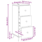 Mobile con Cassetti Bianco Lucido 33 x 34,5 x 90 cm