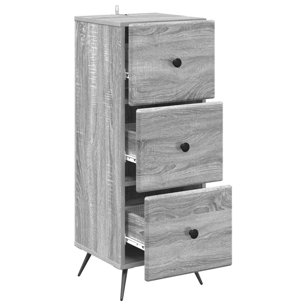 Mobile con Cassetti Grigio Sonoma 33 x 34,5 x 90 cm