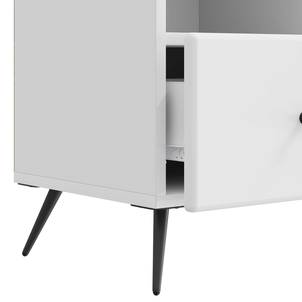 Mobile TV Bianco Lucido 102 x 34,5 x 50 cm Legno ingegnerizzato