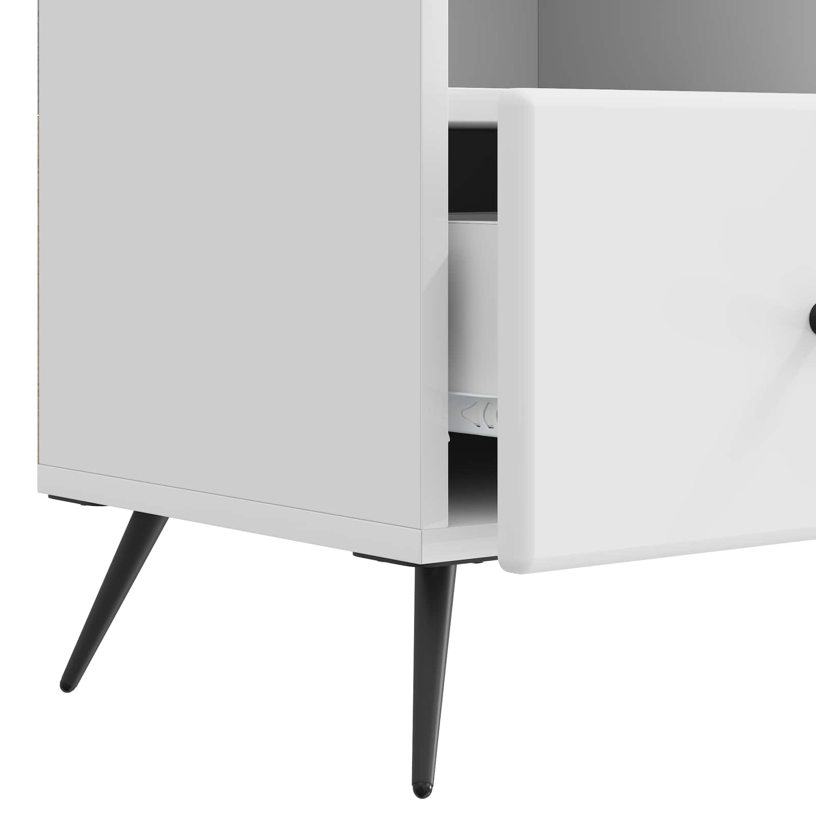 Mobile TV Bianco Lucido 102 x 34,5 x 50 cm Legno ingegnerizzato