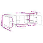 Mobile TV Rovere Fumo 150 x 31 x 50 cm Legno ingegnerizzato