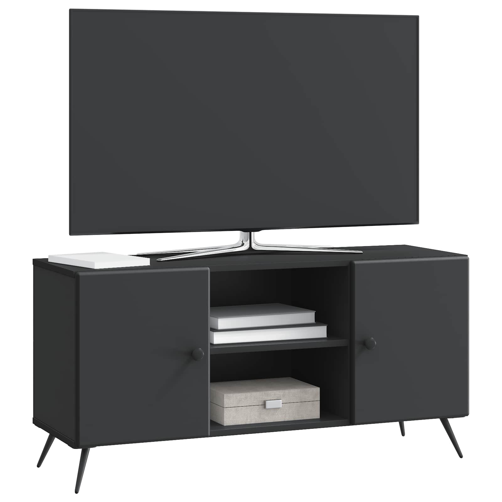Mobile TV Nero 102 x 34,5 x 50 cm Legno ingegnerizzato