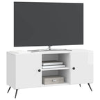 Mobile TV Bianco Lucido 102 x 34,5 x 50 cm Legno ingegnerizzato