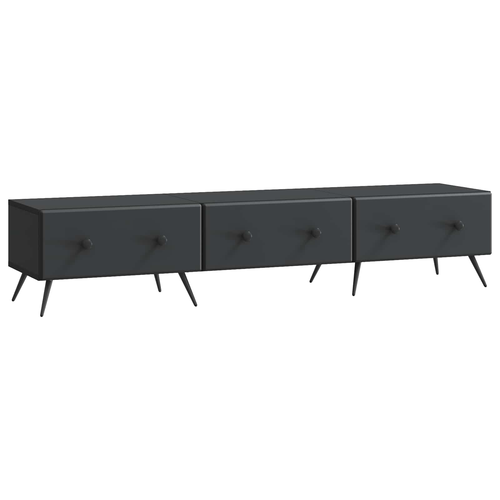 Mobile TV Nero 147 x 34,5 x 30 cm Legno ingegnerizzato