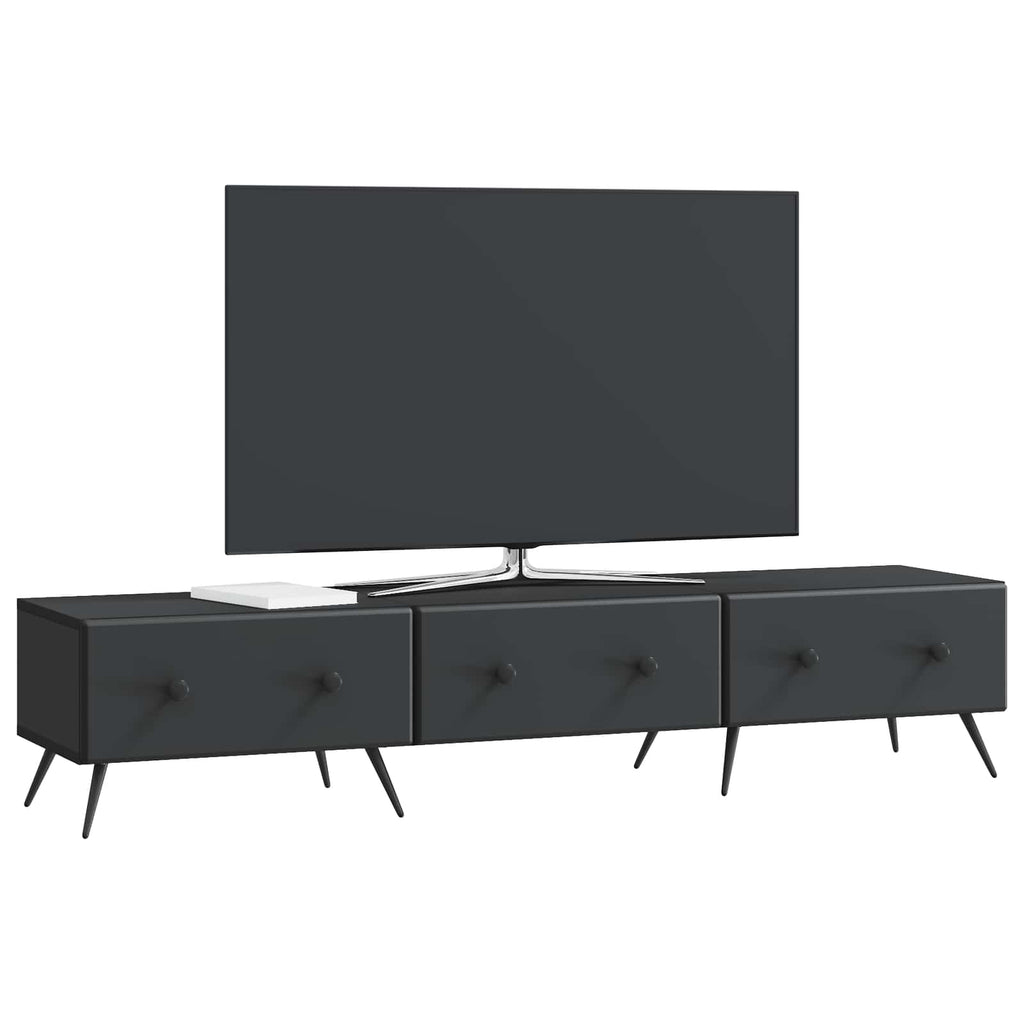 Mobile TV Nero 147 x 34,5 x 30 cm Legno ingegnerizzato