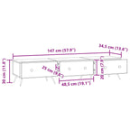 Mobile TV Nero 147 x 34,5 x 30 cm Legno ingegnerizzato