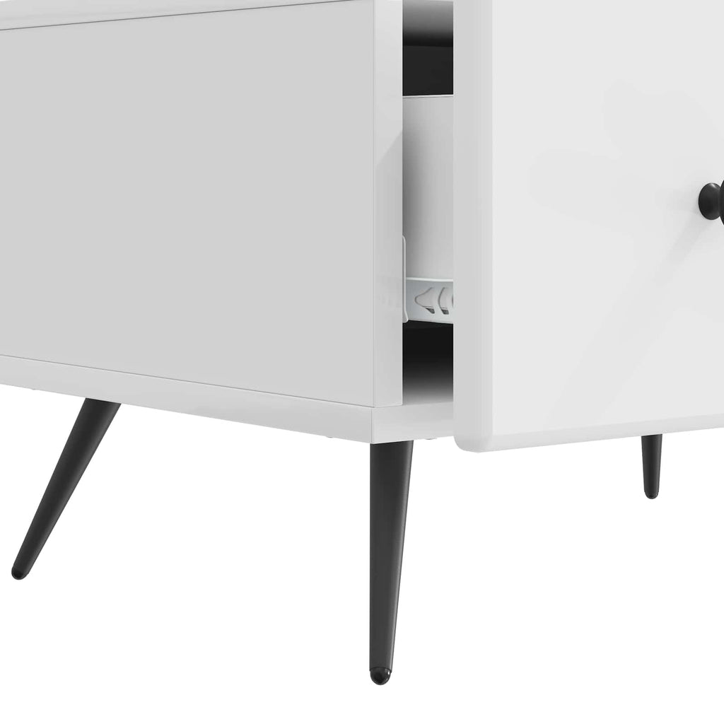 Mobile TV Bianco Lucido 147 x 34,5 x 30 cm Legno ingegnerizzato