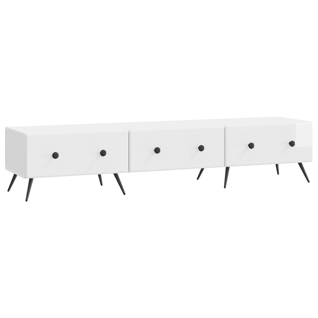 Mobile TV Bianco Lucido 147 x 34,5 x 30 cm Legno ingegnerizzato
