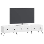Mobile TV Bianco Lucido 147 x 34,5 x 30 cm Legno ingegnerizzato