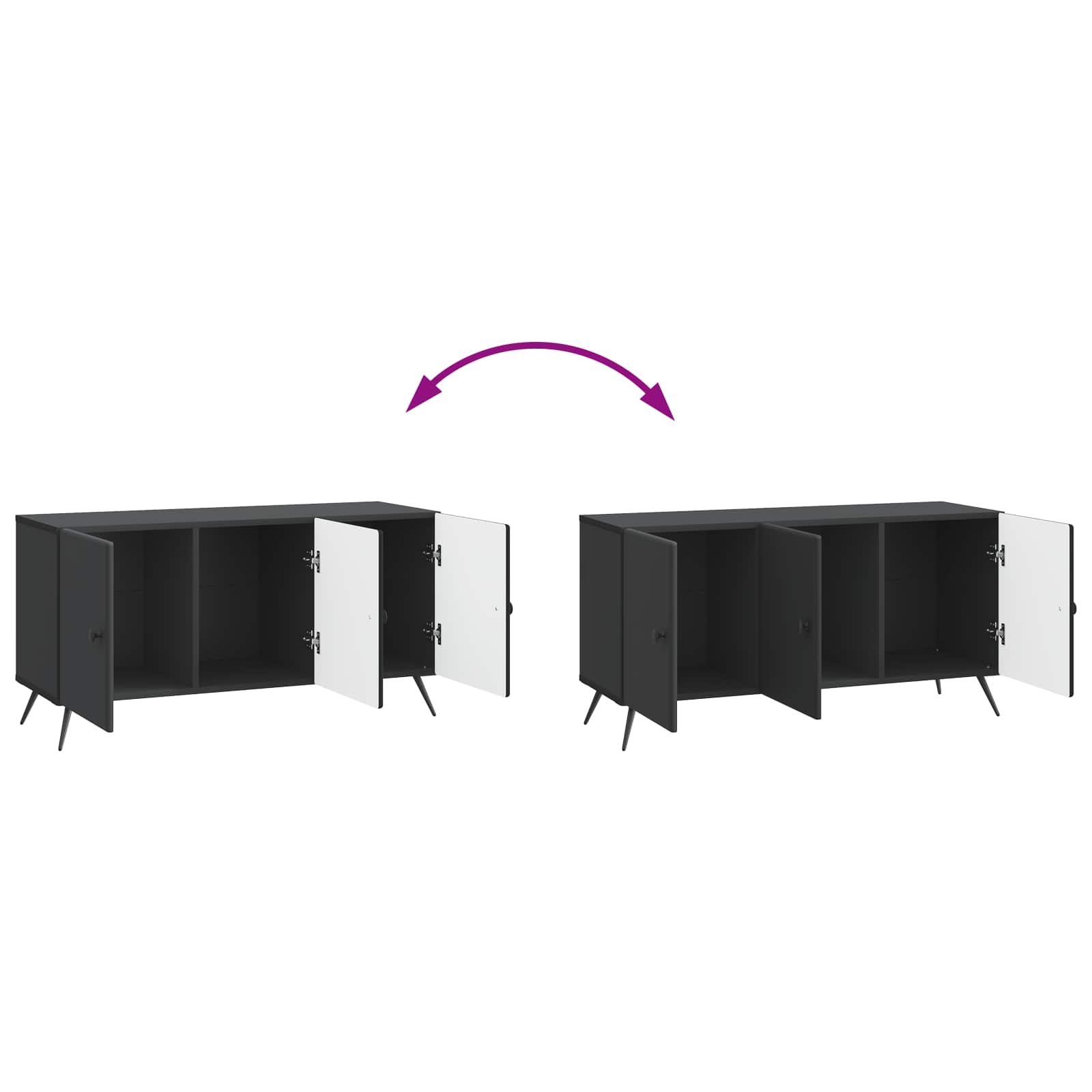 Mobile TV Nero 99 x 34,5 x 50 cm Legno ingegnerizzato