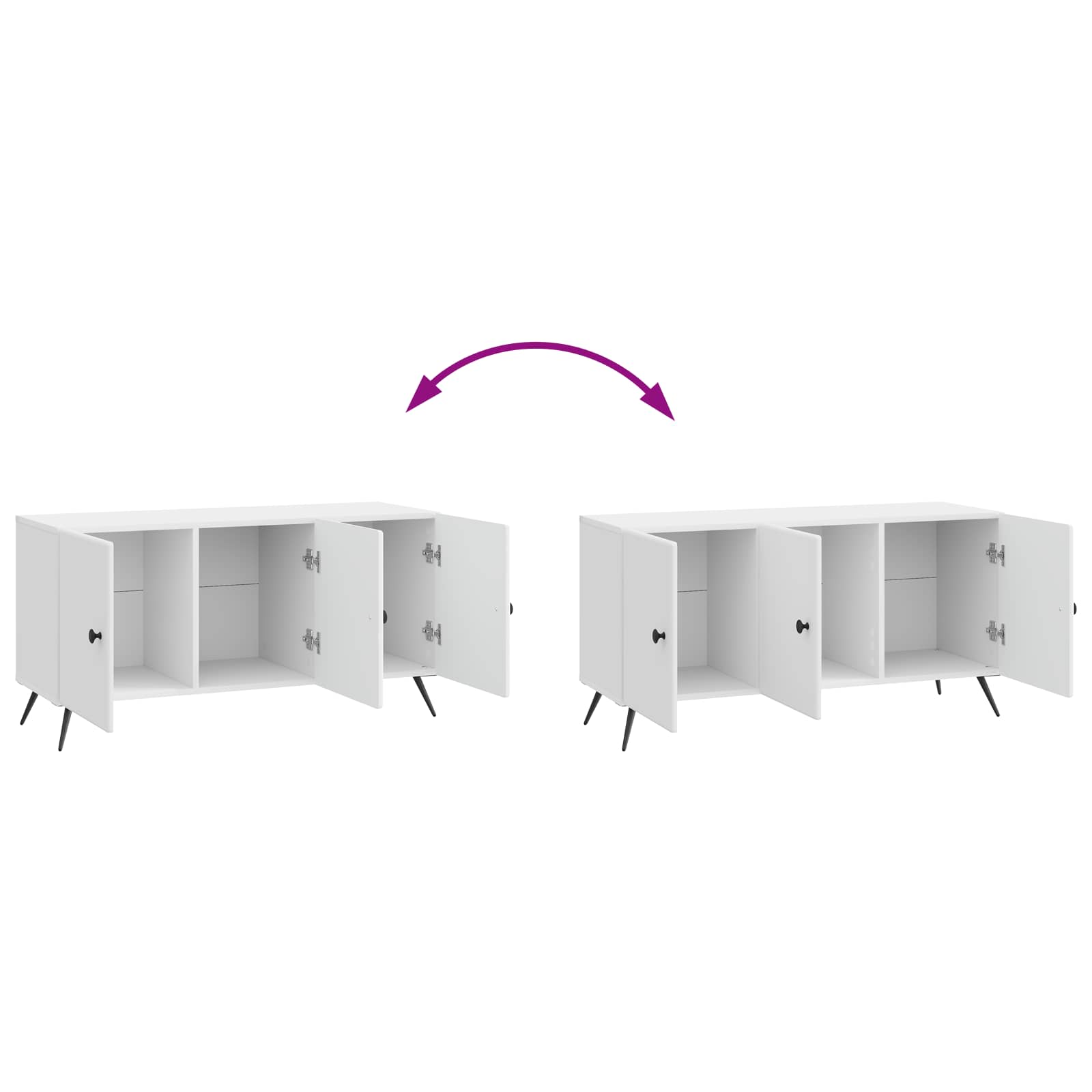 Mobile TV Bianco Lucido 99 x 34,5 x 50 cm Legno ingegnerizzato
