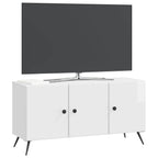 Mobile TV Bianco Lucido 99 x 34,5 x 50 cm Legno ingegnerizzato